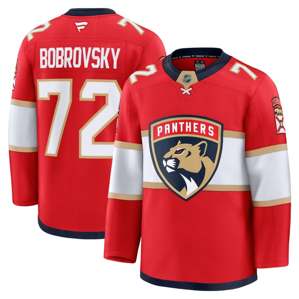 Men's Florida Panthers Sergei Bobrovsky Fanatics Red  Premium Jersey - Image 2