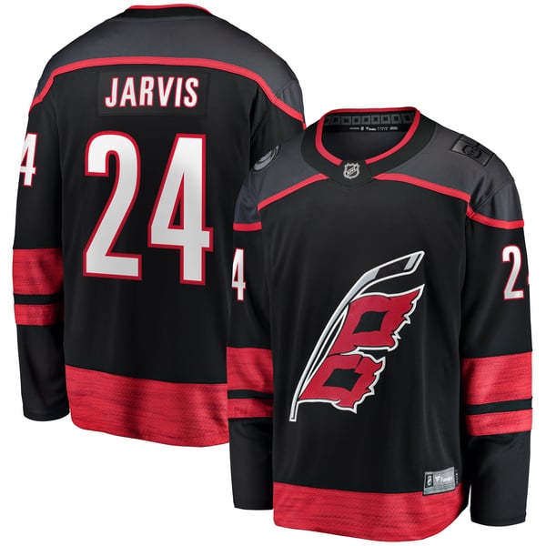 Men's Carolina Hurricanes Seth Jarvis Fanatics Black Home Breakaway Jersey - Image 1