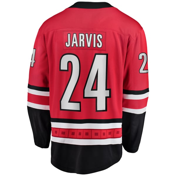 Men's Carolina Hurricanes Seth Jarvis Fanatics Red Alternate Breakaway Player Jersey - Image 4