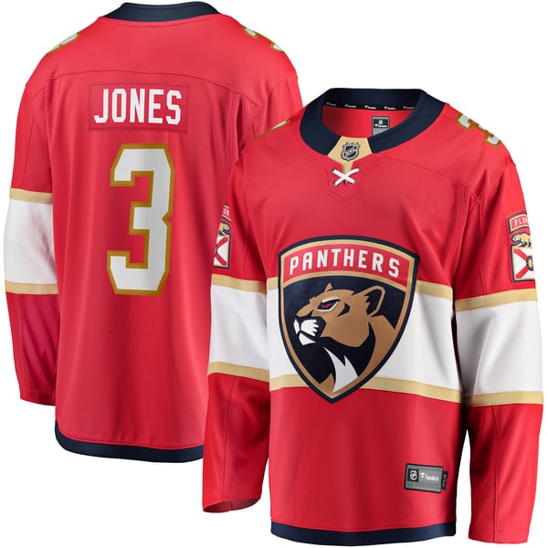 Men's Florida Panthers Seth Jones Fanatics Red Home Breakaway Jersey - Image 2