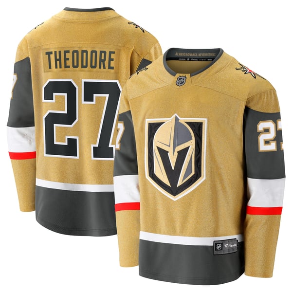 Men's Vegas Golden Knights Shea Theodore Fanatics Gold Home Breakaway Jersey - Image 2