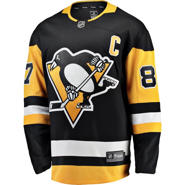 Men's Pittsburgh Penguins Sidney Crosby Fanatics Black Captain Patch Home Breakaway Jersey - Image 3