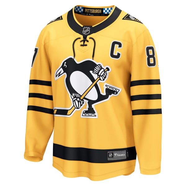 Men's Pittsburgh Penguins Sidney Crosby Fanatics Gold Alternate Breakaway Player Jersey - Image 3