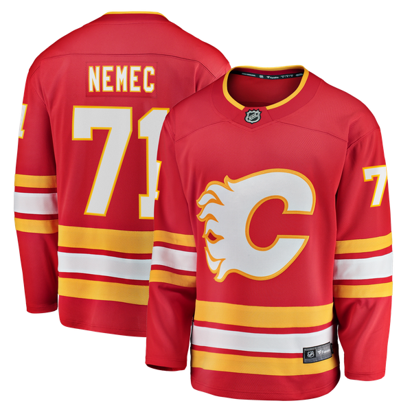 Men's Calgary Flames Simon Nemec Fanatics Red Home Breakaway Jersey - Image 1
