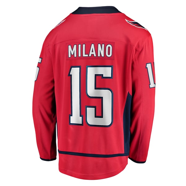 Men's Washington Capitals Sonny Milano Fanatics Red Home Breakaway Jersey - Image 4