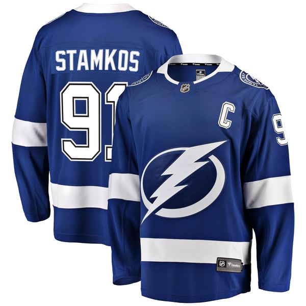 Men's Tampa Bay Lightning Steven Stamkos Fanatics Blue Breakaway Player Jersey - Image 1