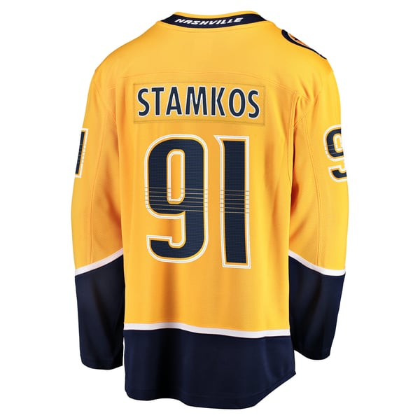 Men's Nashville Predators Steven Stamkos Fanatics Gold Home Premier Breakaway Player Jersey - Image 4