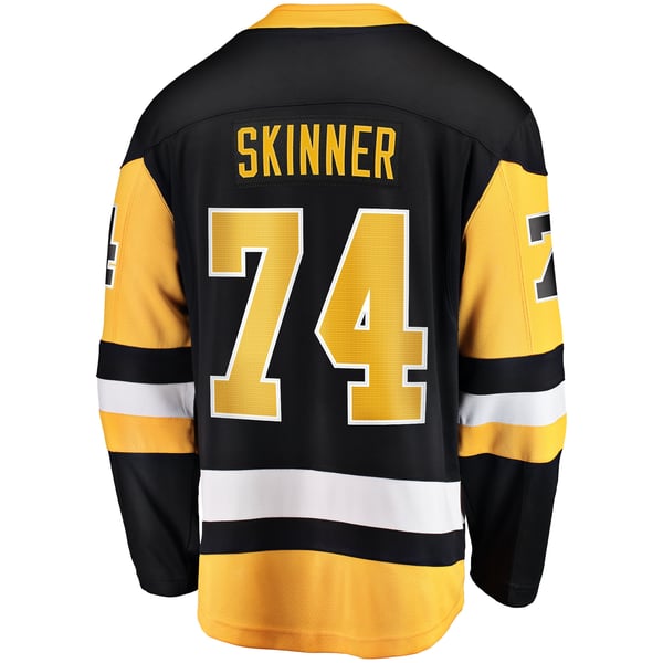 Men's Pittsburgh Penguins Stuart Skinner Fanatics Black Home Breakaway Jersey - Image 4