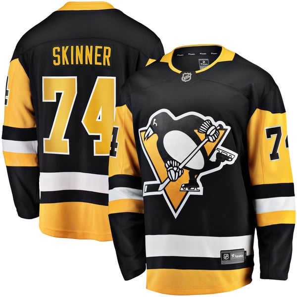 Men's Pittsburgh Penguins Stuart Skinner Fanatics Black Home Breakaway Jersey - Image 1
