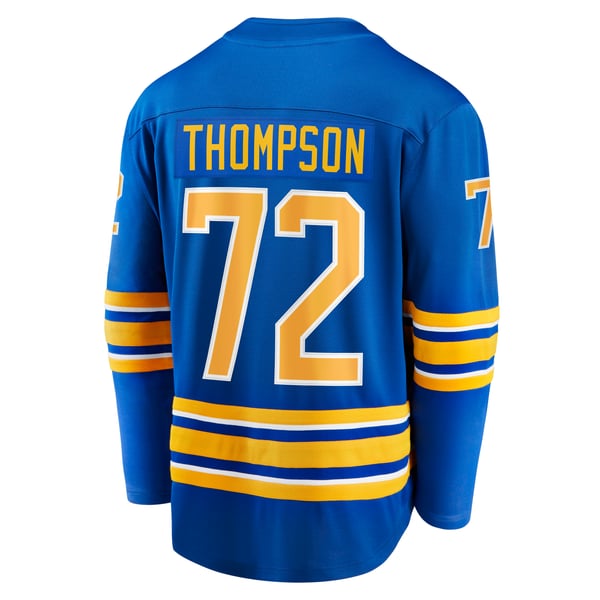 Men's Buffalo Sabres Tage Thompson Fanatics Royal Home Breakaway Player Jersey - Image 4