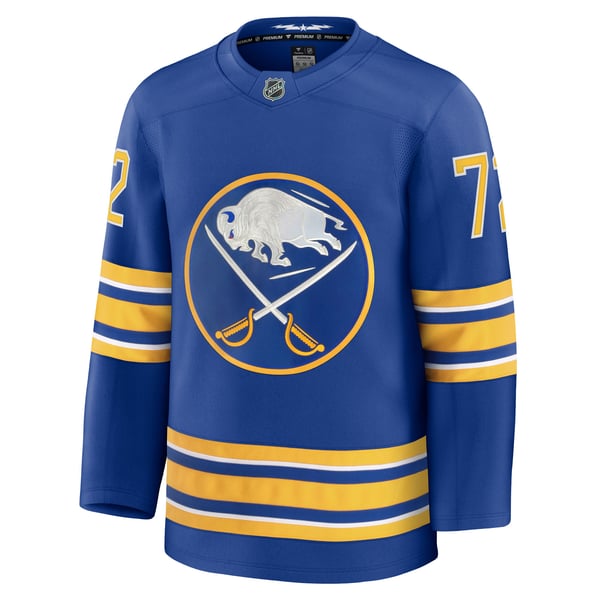 Men's Buffalo Sabres Tage Thompson Fanatics Royal Home Premium Jersey - Image 3