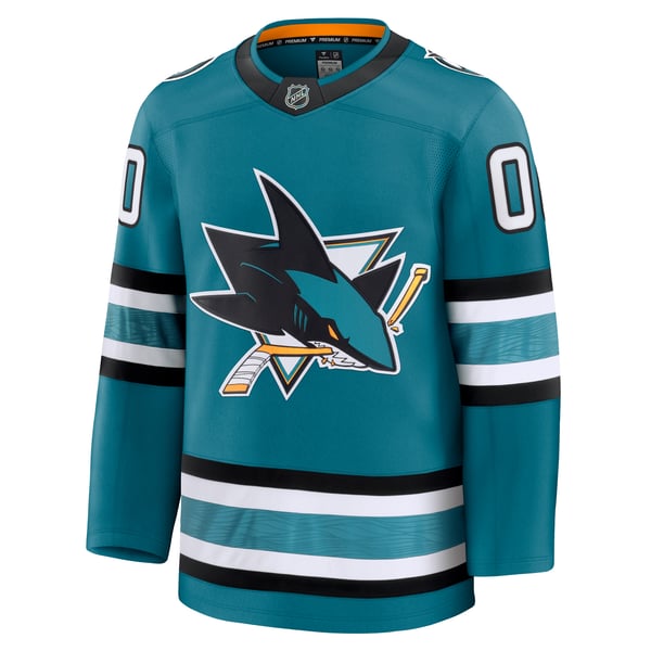 Men's San Jose Sharks Fanatics Teal Home Premium Custom Jersey - Image 3