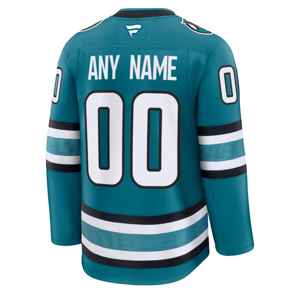 Men's San Jose Sharks Fanatics Teal Home Premium Custom Jersey - Image 4