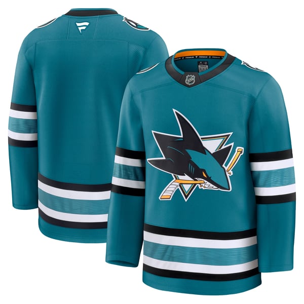 Men's San Jose Sharks Fanatics Teal Home Premium Jersey - Image 2