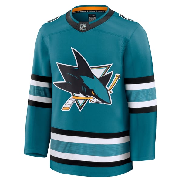 Men's San Jose Sharks Fanatics Teal Home Premium Jersey - Image 3