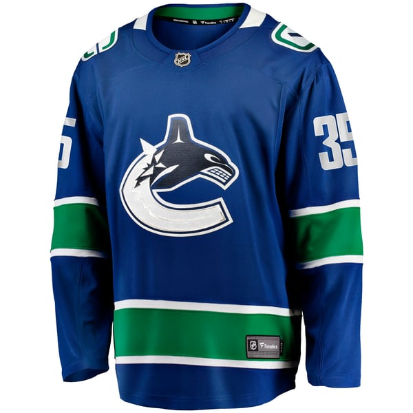 Men's Vancouver Canucks Thatcher Demko Fanatics Blue Home Breakaway Jersey - Image 3