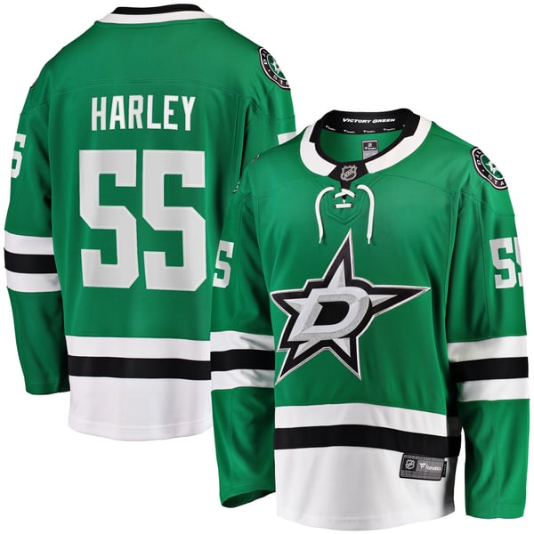 Men's Dallas Stars Thomas Harley Fanatics Kelly Green Home Premier Breakaway Player Jersey - Image 2