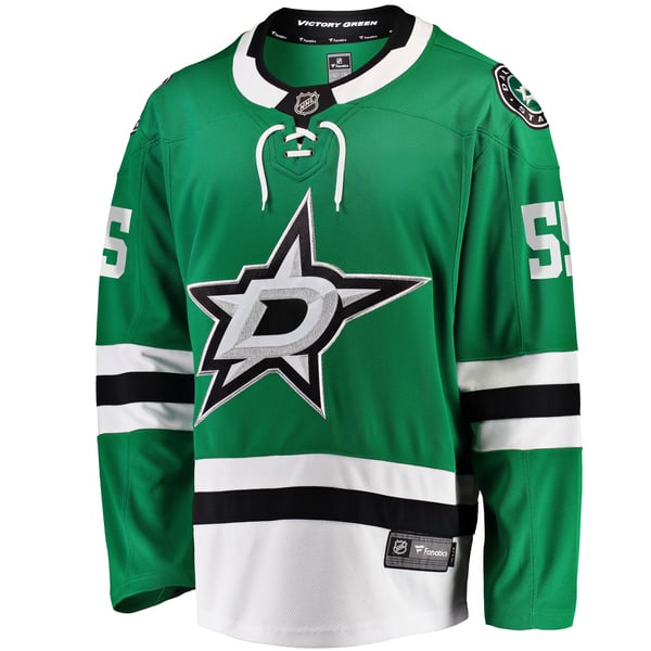 Men's Dallas Stars Thomas Harley Fanatics Kelly Green Home Premier Breakaway Player Jersey - Image 3