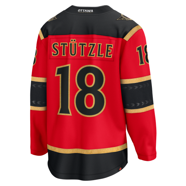 Men's Ottawa Senators Tim Stutzle Fanatics Red Alternate Breakaway Jersey - Image 4