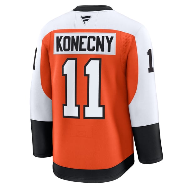 Men's Philadelphia Flyers Travis Konecny Fanatics Burnt Orange Home Premium Jersey - Image 4