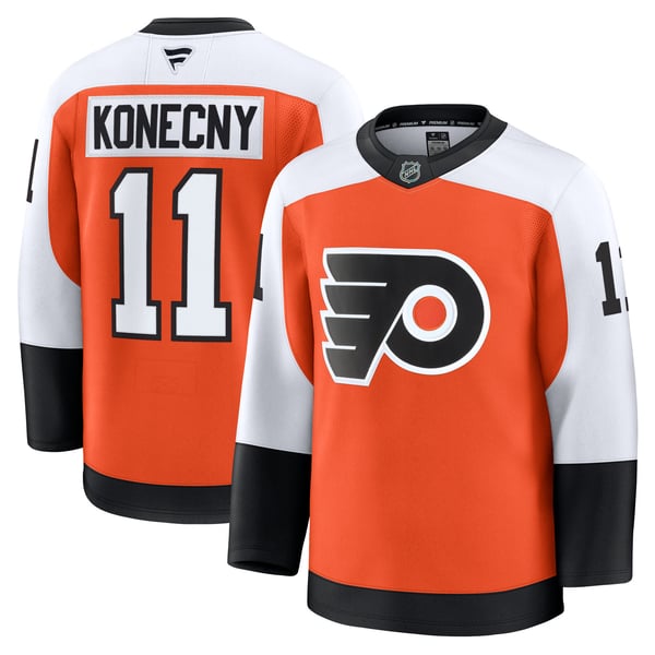 Men's Philadelphia Flyers Travis Konecny Fanatics Burnt Orange Home Premium Jersey - Image 1