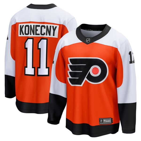 Men's Philadelphia Flyers Travis Konecny Fanatics Orange Home Breakaway Jersey - Image 2