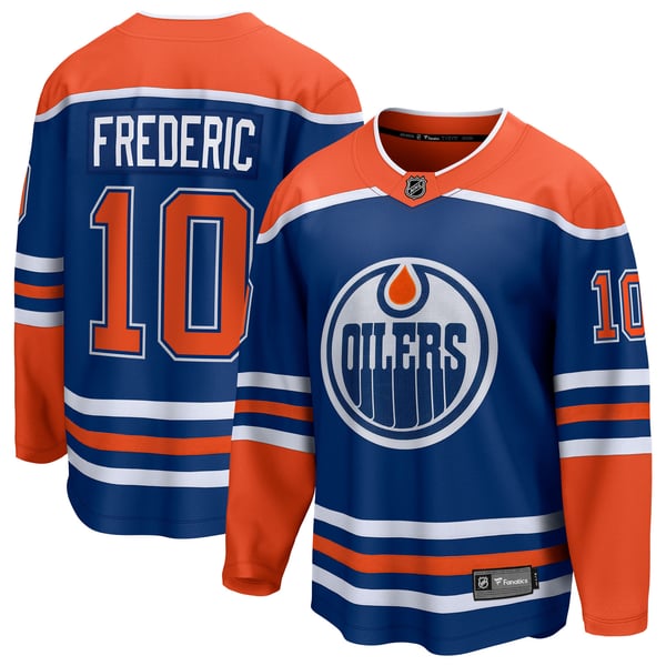 Men's Edmonton Oilers Trent Frederic Fanatics Royal Home Breakaway Jersey - Image 2