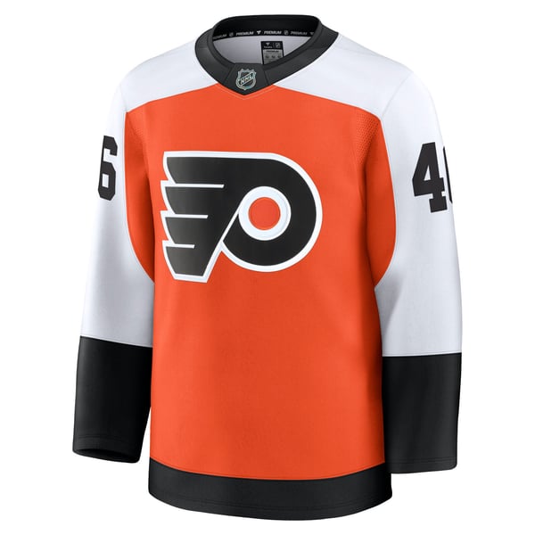 Men's Philadelphia Flyers Trevor Zegras Fanatics Orange Home Premium Jersey - Image 3