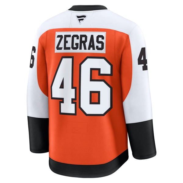 Men's Philadelphia Flyers Trevor Zegras Fanatics Orange Home Premium Jersey - Image 4
