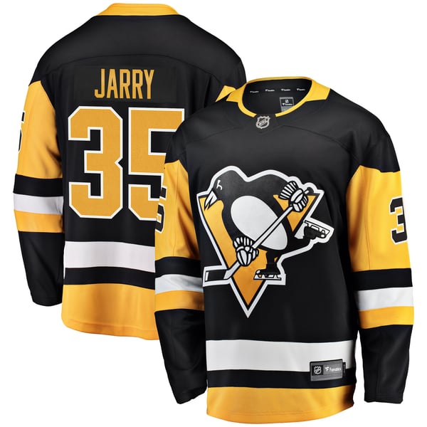 Men's Pittsburgh Penguins Tristan Jarry Fanatics Black Home Breakaway Player Jersey - Image 2