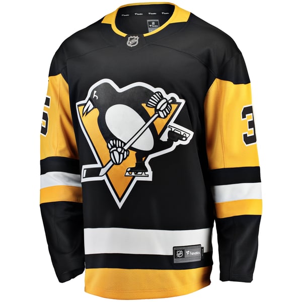 Men's Pittsburgh Penguins Tristan Jarry Fanatics Black Home Breakaway Player Jersey - Image 3