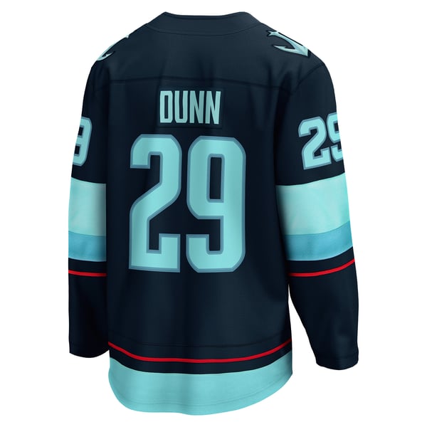 Men's Seattle Kraken Vince Dunn Fanatics Deep Sea Blue Home Breakaway Player Jersey - Image 4