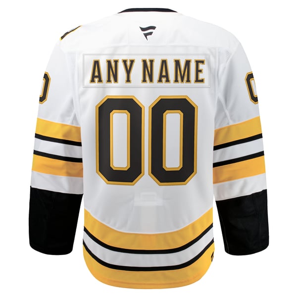 Men's Boston Bruins Fanatics White Away Authentic Pro Custom Jersey