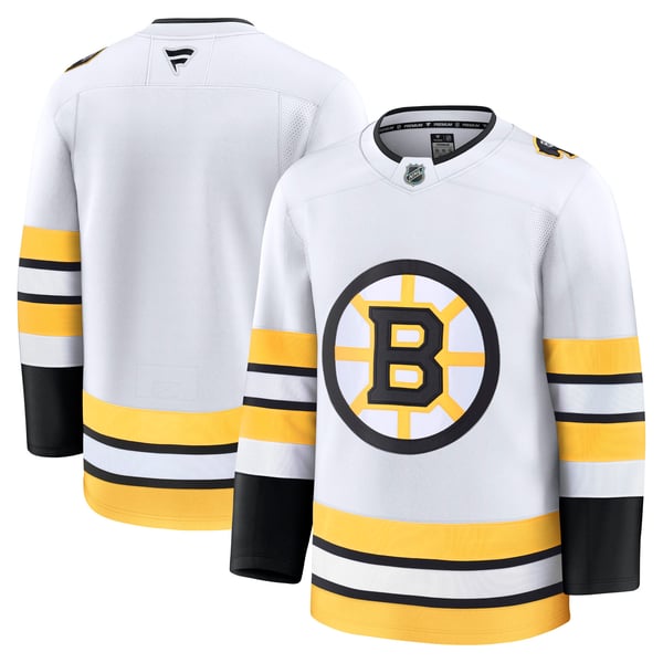 Men's Boston Bruins  Fanatics White Away Premium Jersey