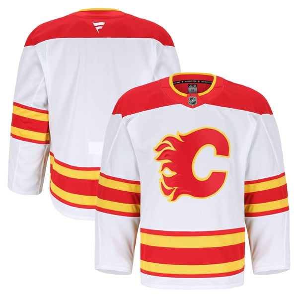 Men's Calgary Flames Fanatics White Away Authentic Pro Jersey - Image 1