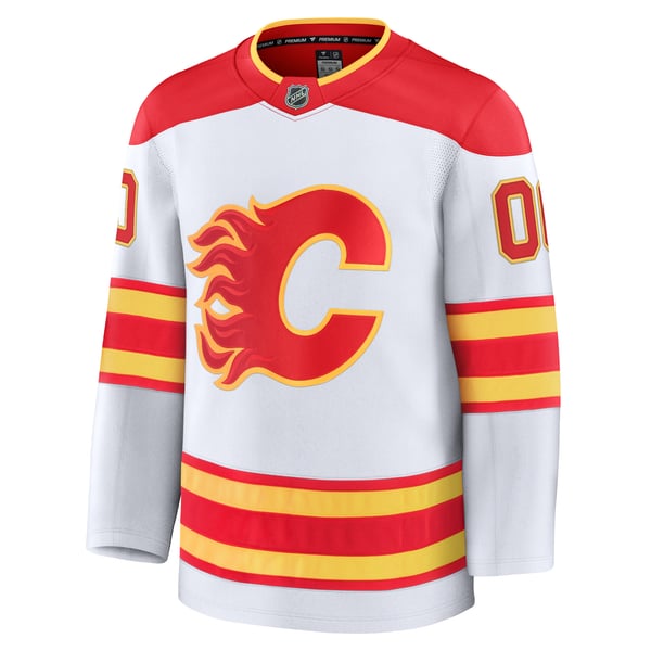 Men's Calgary Flames Fanatics White Away Premium Custom Jersey - Image 3