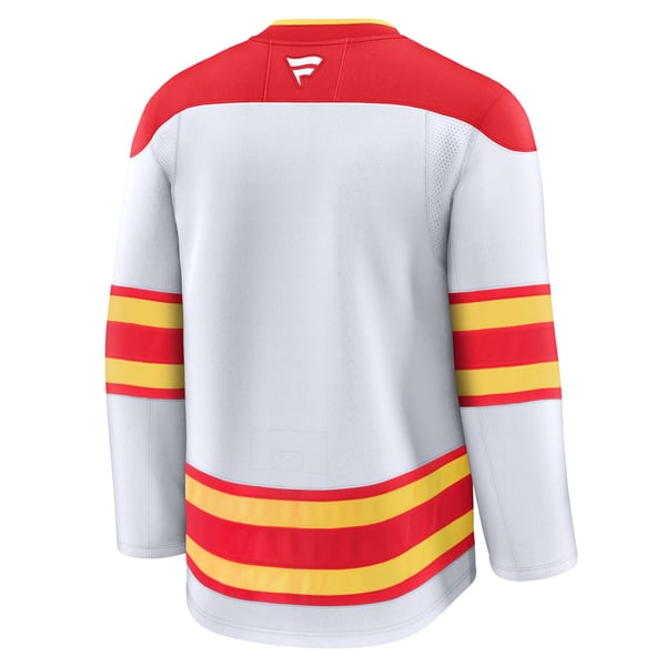 Men's Calgary Flames Fanatics White Away Premium Jersey - Image 4