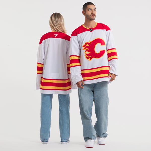 Men's Calgary Flames Fanatics White Away Premium Jersey - Image 8