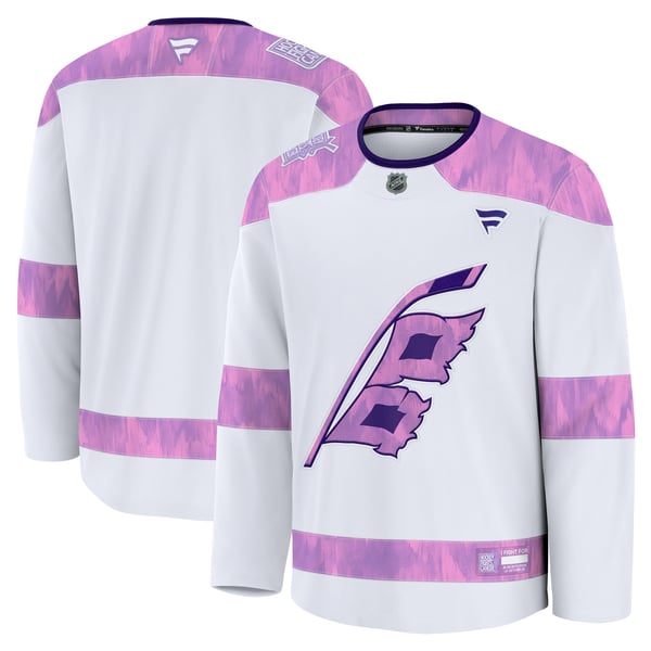 Men's Carolina Hurricanes  Fanatics White 2024 Hockey Fights Cancer Practice Jersey - Image 2