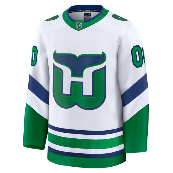 Men's Carolina Hurricanes Fanatics White Throwback Premium Custom Jersey - Image 3