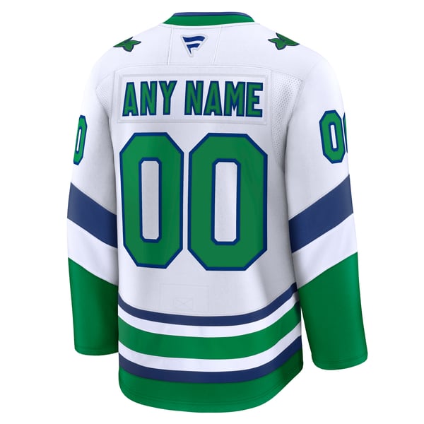 Men's Carolina Hurricanes Fanatics White Throwback Premium Custom Jersey - Image 4