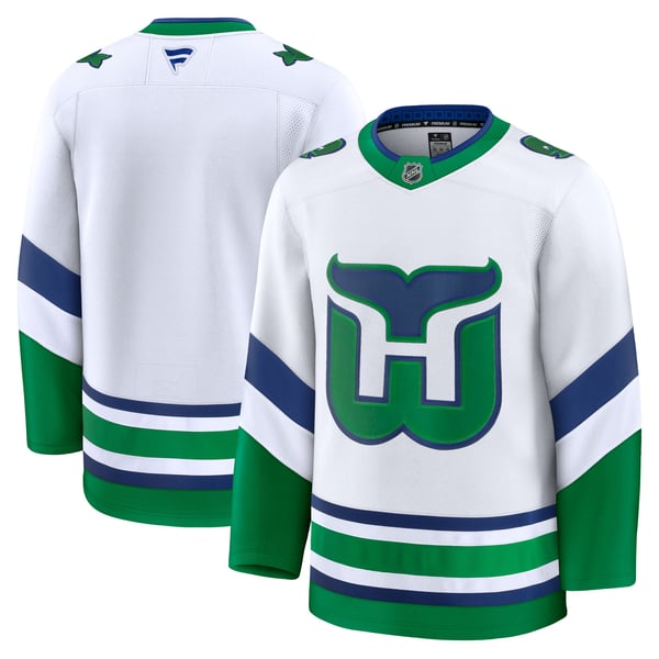 Men's Carolina Hurricanes Fanatics White Throwback Premium Jersey - Image 2