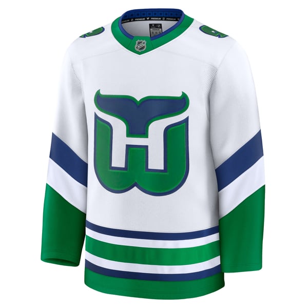 Men's Carolina Hurricanes Fanatics White Throwback Premium Jersey - Image 3
