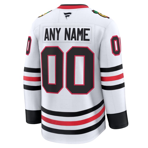 Men's Chicago Blackhawks Fanatics White Away Premium Custom Jersey - Image 4