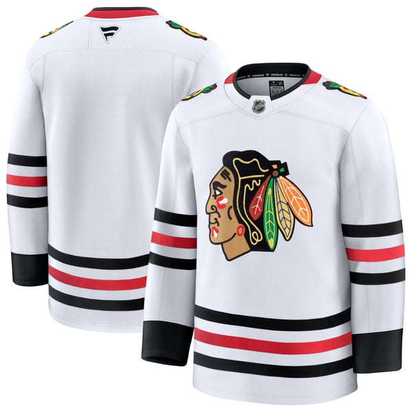 Men's Chicago Blackhawks Fanatics White Away Premium Jersey - Image 2