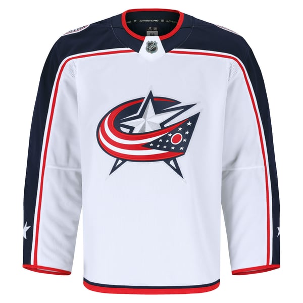 Men's Columbus Blue Jackets Fanatics White Away Authentic Pro Jersey - Image 3