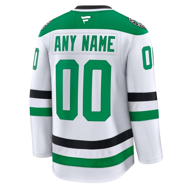 Men's Dallas Stars Fanatics White Away Premium Custom Jersey - Image 4