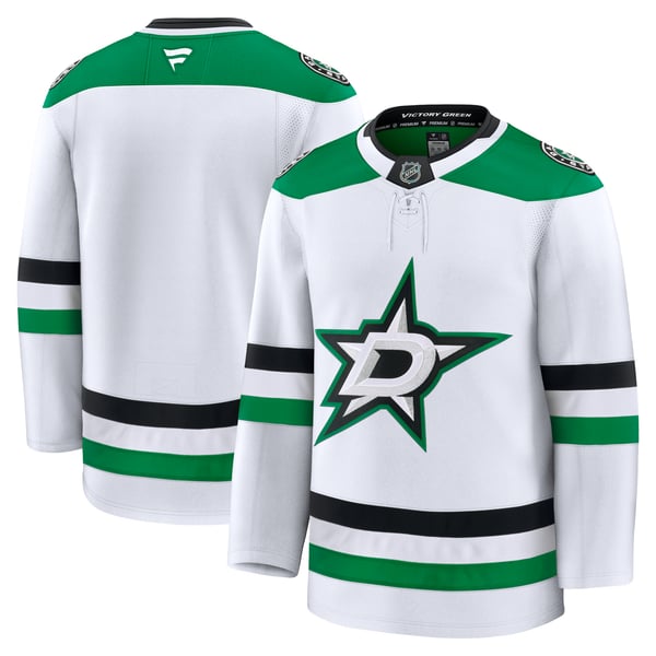 Men's Dallas Stars  Fanatics White Away Premium Jersey - Image 1