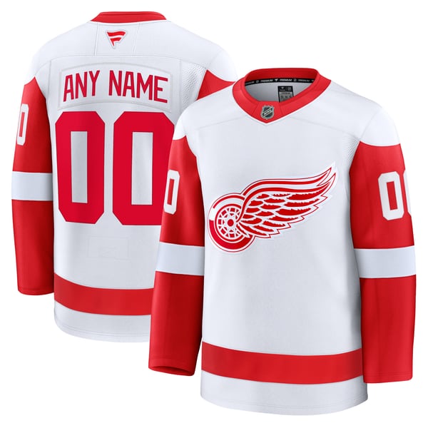 Men's Detroit Red Wings Fanatics White Away Premium Custom Jersey - Image 2