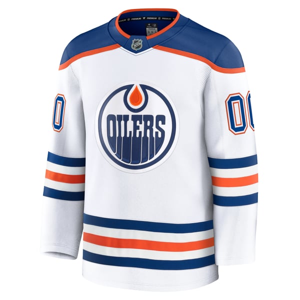 Men's Edmonton Oilers Fanatics White Away Premium Custom Jersey - Image 3